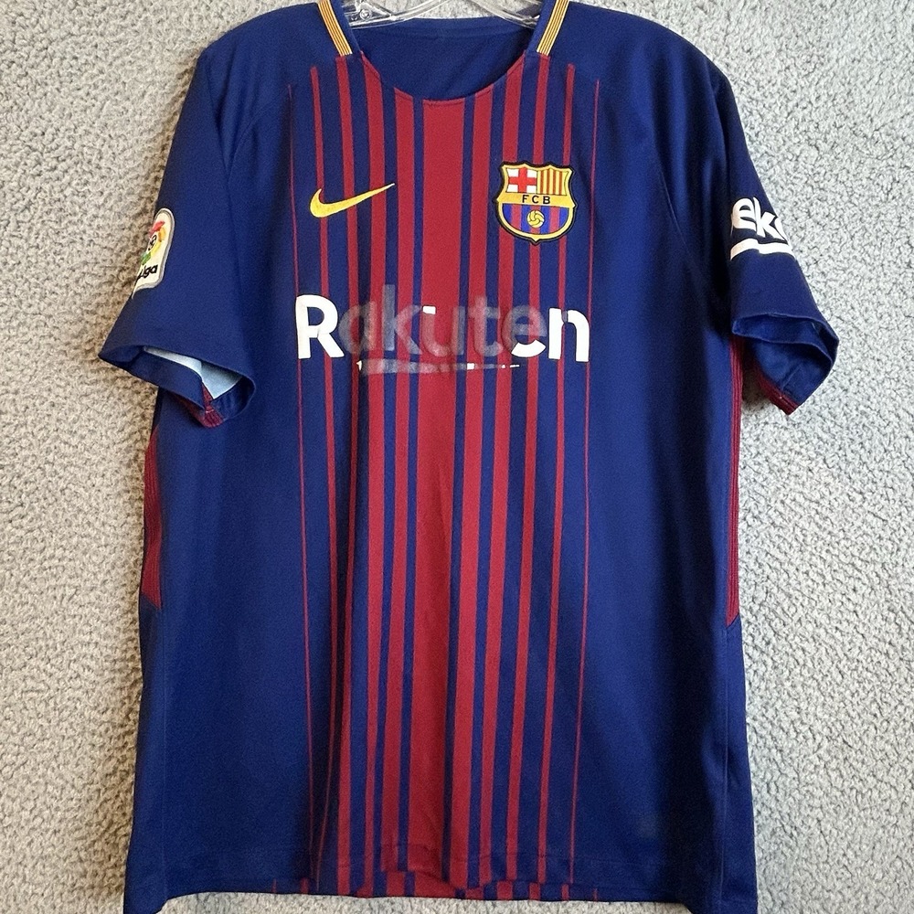 Nike FC Barcelona Home Soccer Jersey 2018/2018 Mens Size Large Futbol Worldcup
